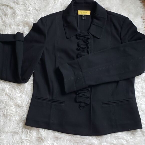 St. John Ruffled Blazer M - Picture 1 of 7